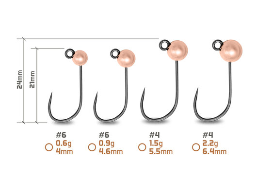 Tête plombée tungstène delphin t-area bl / 5 pcs - cuivrée - 101006082_2