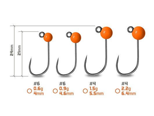 Tête plombée tungstène delphin t-area bl / 5 pcs - fluo orange - 101006087_2