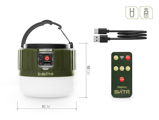 Kempingová lampa s ovládačom delphin svita - 101006397_2