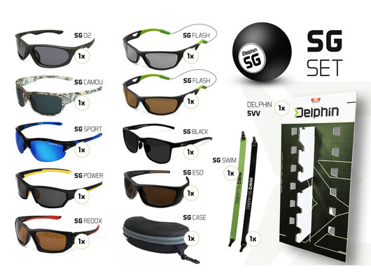 Sada okuliarov Delphin so stojanom