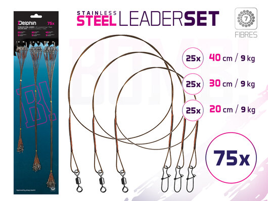 Set oceľ. laniek BOMB! S obratl. a karab. / 7 vlákien