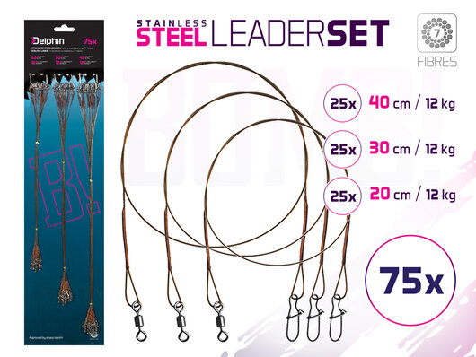 Set oceľ. laniek BOMB! S obratl. a karab. / 7 vlákien