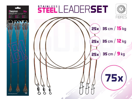 Set oceľ. laniek BOMB! S obratl. a karab. / 7 vlákien