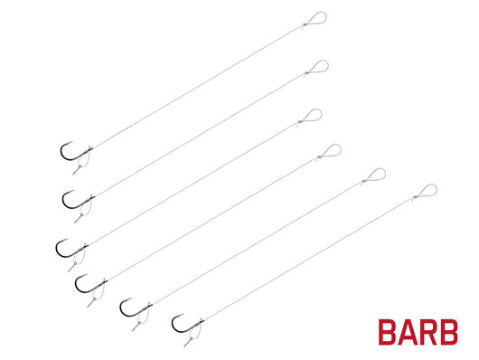 Nadväzec Delphin FLR D-rig / 6ks ‎| 8cm/0,22mm/BARB #8/Sting7mm