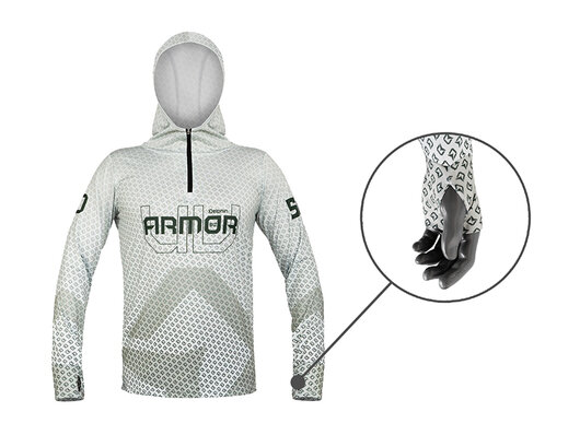 Tričko s kapucňou Delphin UV ARMOR 50+ | Olive S