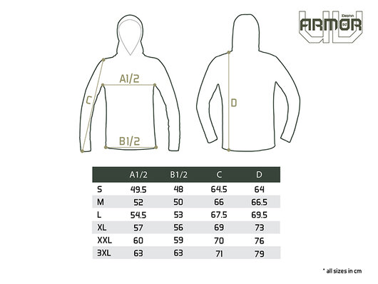 Tričko s kapucňou Delphin UV ARMOR 50+ | Olive S