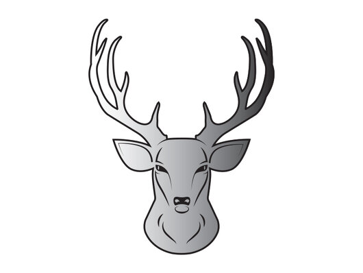 Nálepka jeleň hlava SILVER