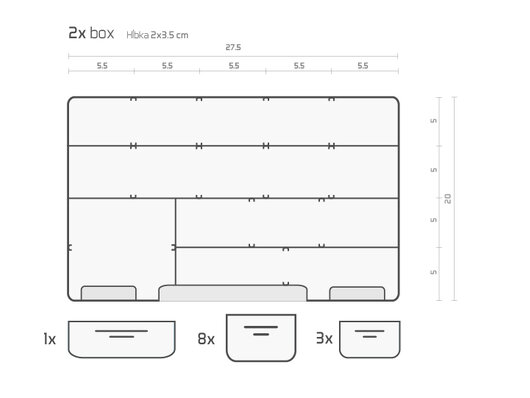 Kufrík Delphin A-01 / sada dvoch krabíc