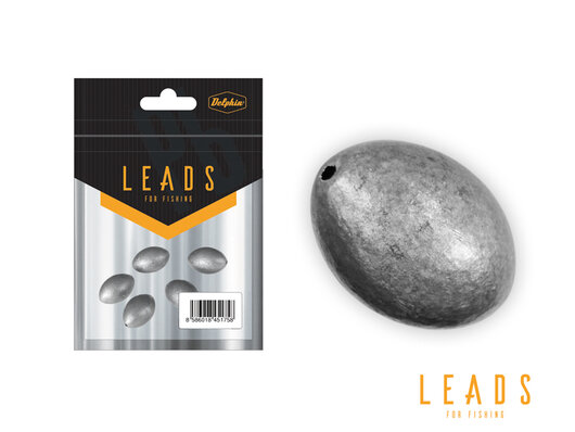 Delphin LEADS Oliva s otvorom / 5ks | 2,5g