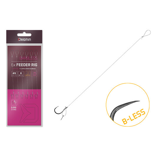 Nadväzec Delphin FLR D-rig / 6ks ‎| 8cm/0,22mm/B-LESS #8/Sting 7mm