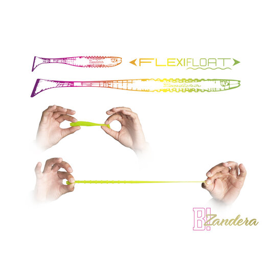 Umelá nástraha Delphin ZANDERA FlexiFLOAT UVs / 5ks | 12cm/GREENCH