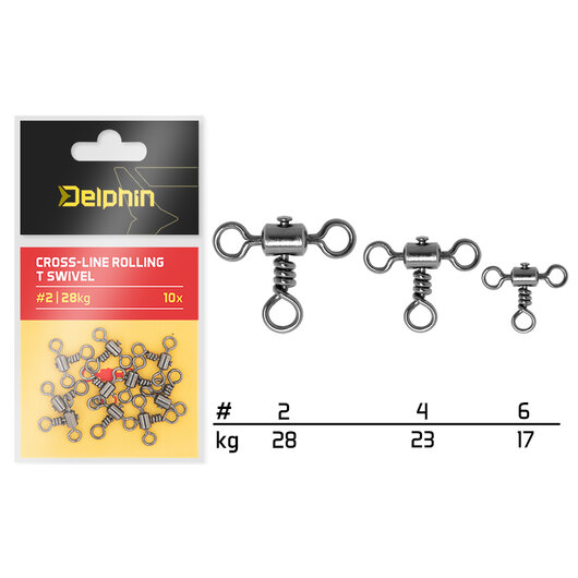 Cross-line rolling T swivel  / 10 ks | #2/28kg