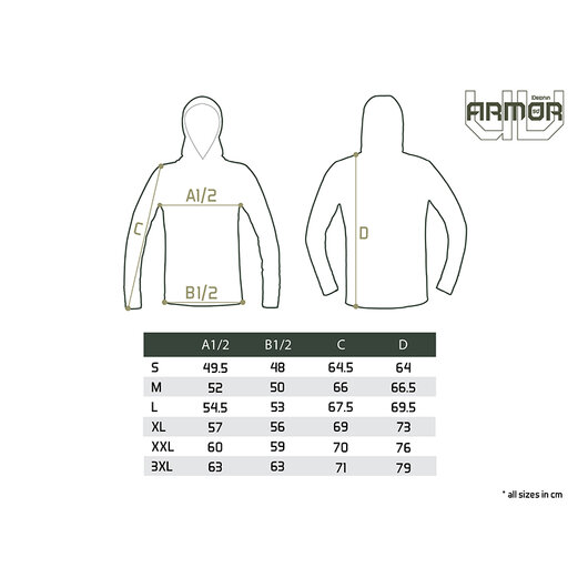 Tričko s kapucňou Delphin UV ARMOR 50+ | Olive S