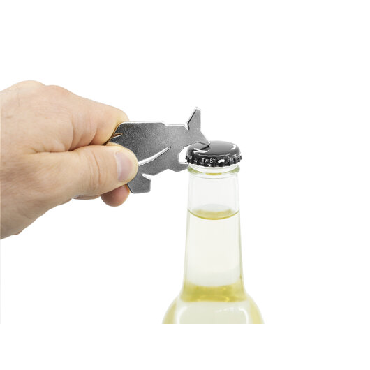 Kľúčenka s otváračom na fľaše Delphin CARPENER | strieborná