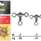 Cross-line rolling T swivel  / 10 ks | #2/28kg
