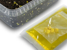 Pelletbox Delphin Reaxe READY&GO | Maïs-ananas/400g+120ml booster+10mm wafters