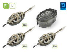 Lot de feeders avec moule Delphin Method QUIX Reaxe 3+1 L | 30g,40g,50g