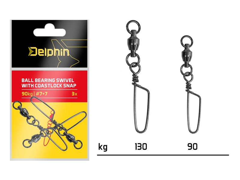 Lot De 60 émerillons Coastlock à Billes - Résistance 503 Lbs - Pour Pêche Mer & Eau Douce